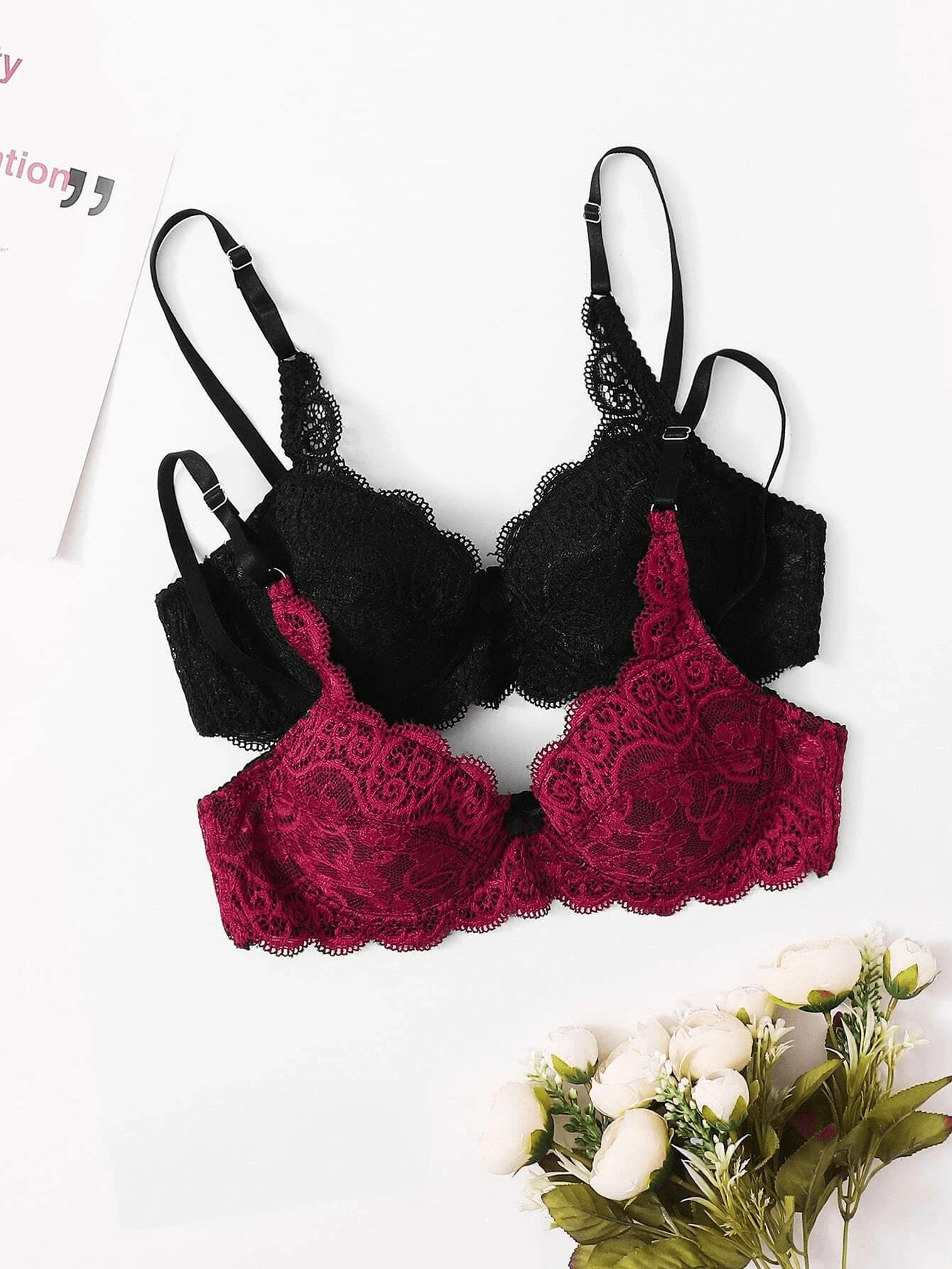 Mrat Clearance Bras for Older Women Clearance Womens Solid Color  Comfortable Hollow Out Perspective Bra Underwear No Underwire Floral S  Comfort Rose