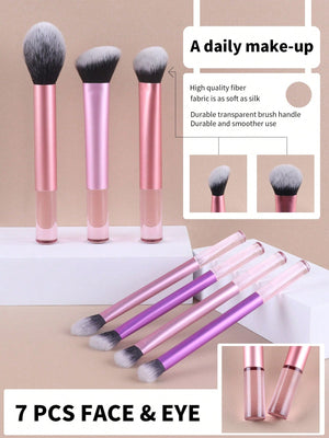 12pcs Multifunctional Makeup Brushes Set Including Powder Brush, Blush Brush, Foundation Brush, Eyeshadow Brush, Blending Brush, Contour Brush, Plus A Bevelled Beauty Sponge, A Round Beauty Sponge And A White Powder Puff - Negative Apparel