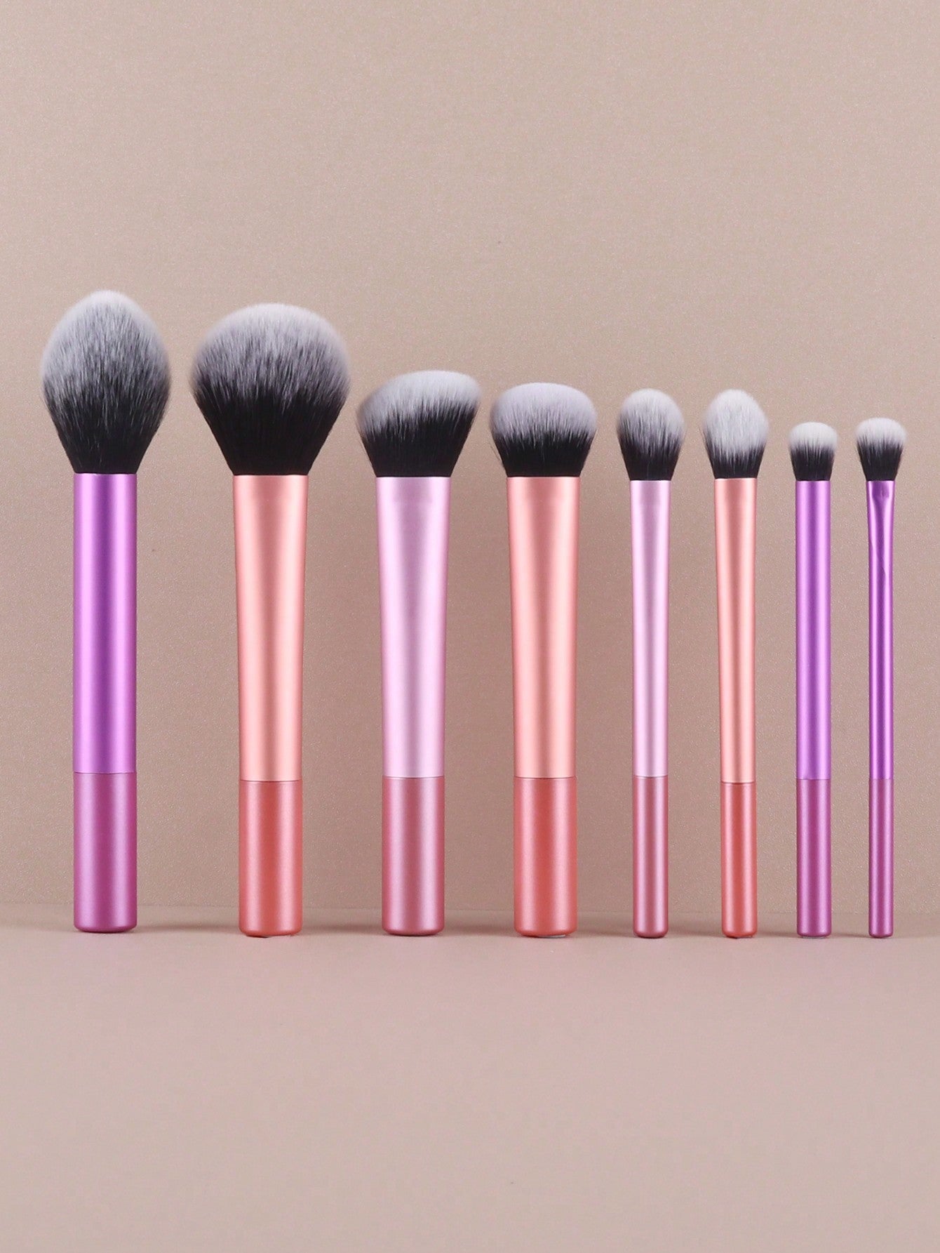 12pcs Multifunctional Makeup Brushes Set Including Powder Brush, Blush Brush, Foundation Brush, Eyeshadow Brush, Blending Brush, Contour Brush, Plus A Bevelled Beauty Sponge, A Round Beauty Sponge And A White Powder Puff - Negative Apparel