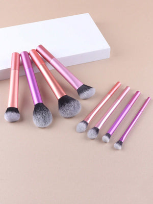 12pcs Multifunctional Makeup Brushes Set Including Powder Brush, Blush Brush, Foundation Brush, Eyeshadow Brush, Blending Brush, Contour Brush, Plus A Bevelled Beauty Sponge, A Round Beauty Sponge And A White Powder Puff - Negative Apparel