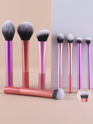 12pcs Multifunctional Makeup Brushes Set Including Powder Brush, Blush Brush, Foundation Brush, Eyeshadow Brush, Blending Brush, Contour Brush, Plus A Bevelled Beauty Sponge, A Round Beauty Sponge And A White Powder Puff - Negative Apparel