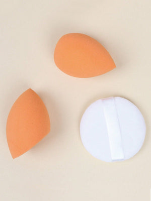 12pcs Multifunctional Makeup Brushes Set Including Powder Brush, Blush Brush, Foundation Brush, Eyeshadow Brush, Blending Brush, Contour Brush, Plus A Bevelled Beauty Sponge, A Round Beauty Sponge And A White Powder Puff - Negative Apparel