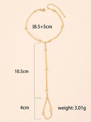 1pc Fashion Pearl Chain Finger Ring, Delicate Bracelet FD - Negative Apparel