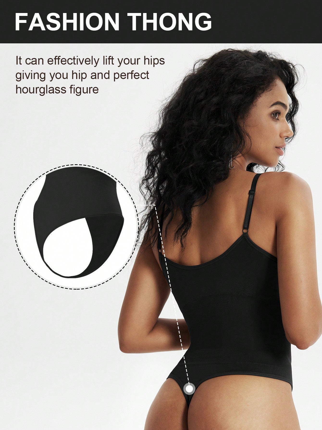 1pc Seamless Tummy Control Bodysuit Shapewear With Thong For Women - Negative Apparel