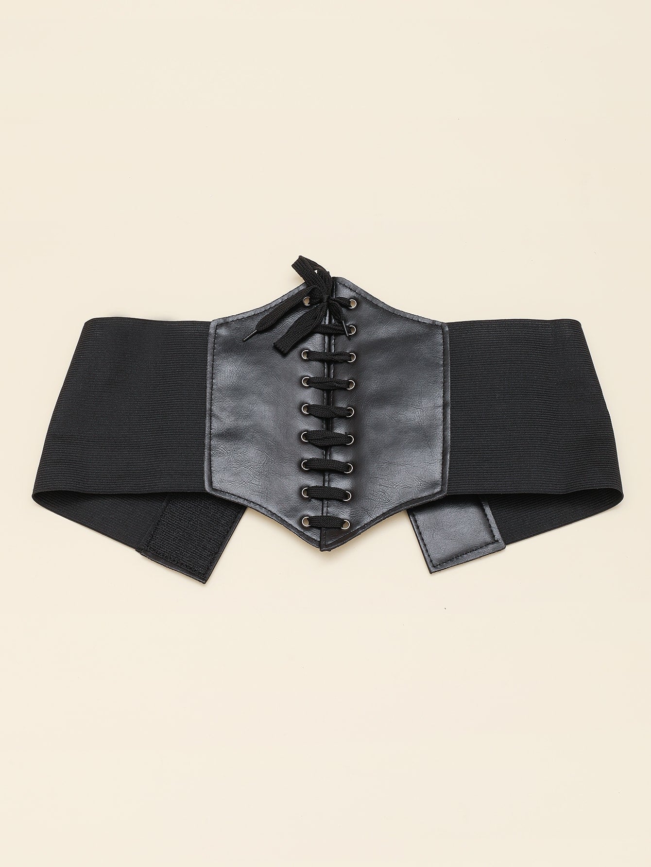 1pc Women Black Lace-up Corset Belt For Dress Decoration - Negative Apparel