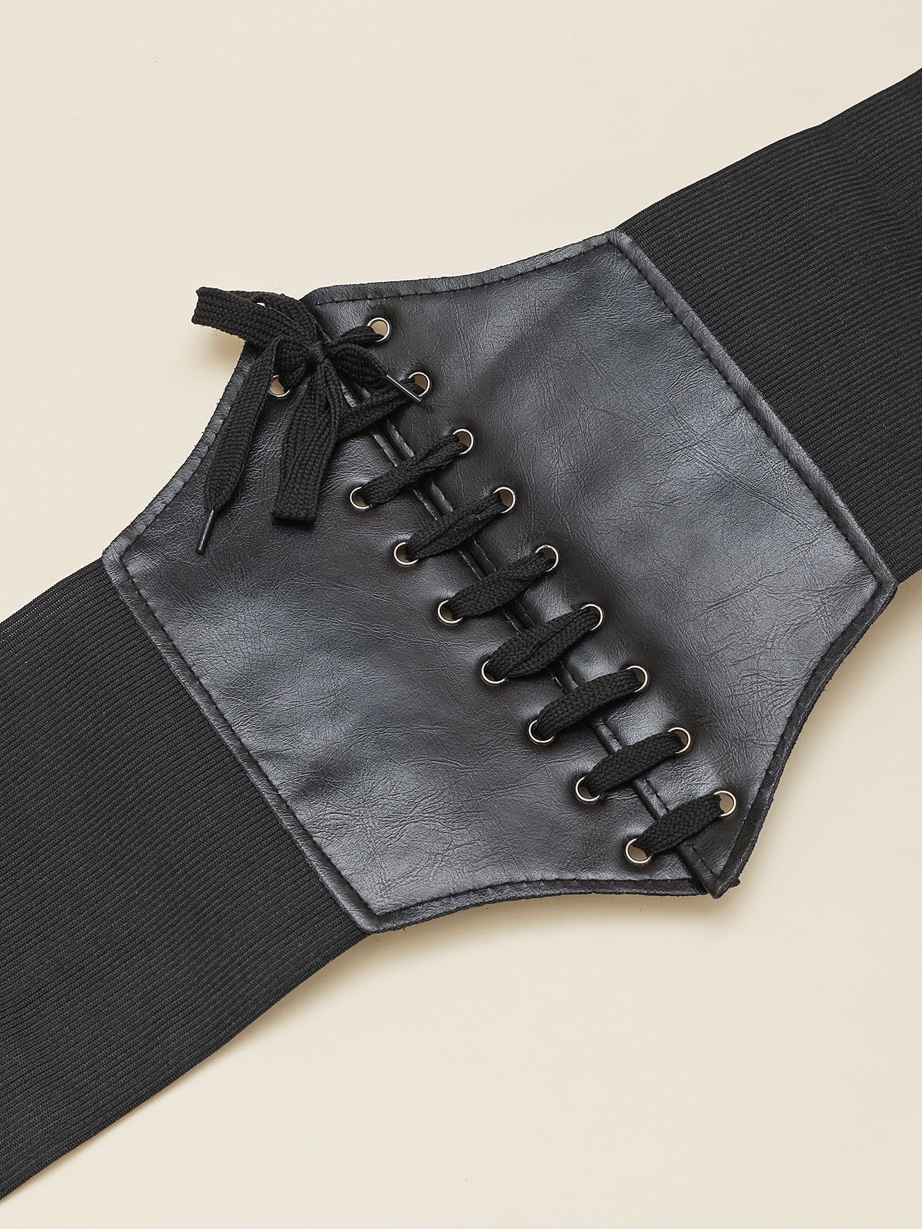 1pc Women Black Lace-up Corset Belt For Dress Decoration - Negative Apparel