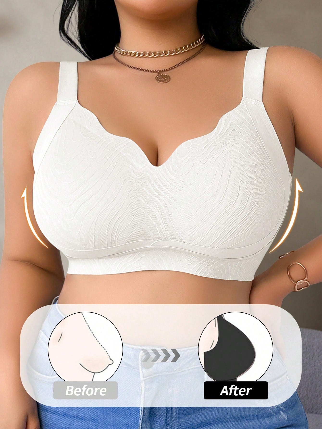 1pc Women Plus Size Seamless Wireless Bra - Negative Apparel