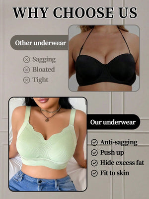 1pc Women Plus Size Seamless Wireless Bra - Negative Apparel