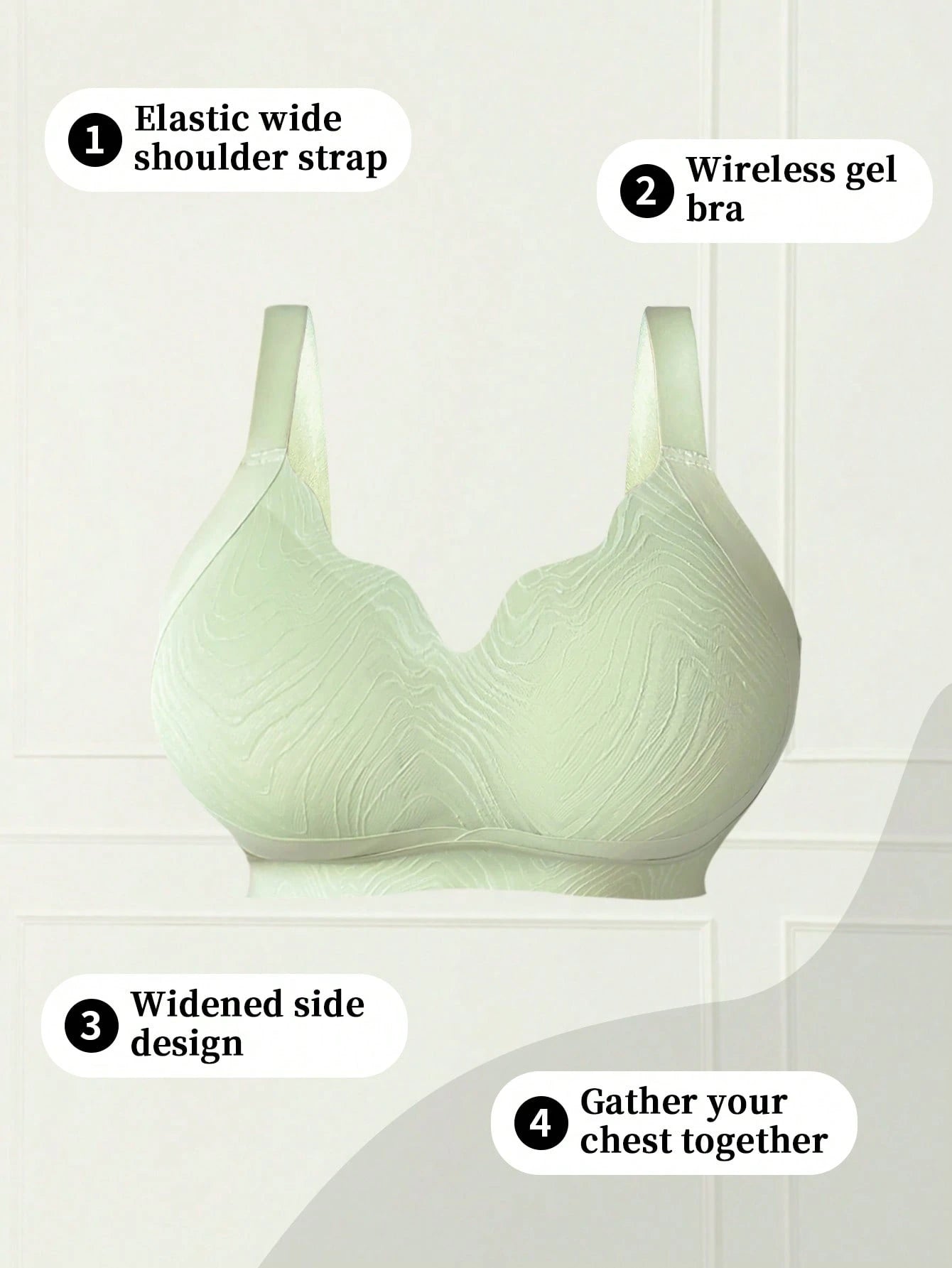 1pc Women Plus Size Seamless Wireless Bra - Negative Apparel