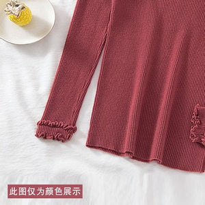 2022 autumn and winter semi - turtleneck pattern sweater women's inner with medium neck long - sleeved bottoming shirt top slim - fitting women's clothing wholesale - Negative Apparel