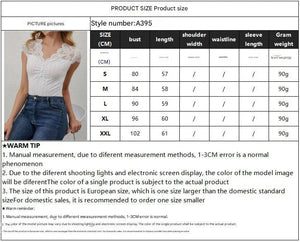 2025 fan - shaped V - neck front chest button lace splicing slim and thin T-shirt short - sleeved top women's clothing - Negative Apparel