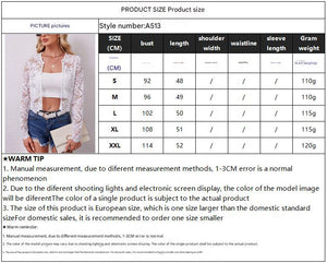 2025 new autumn and winter elegant ladies long - sleeved perspective lace jacket cardigan top - Negative Apparel