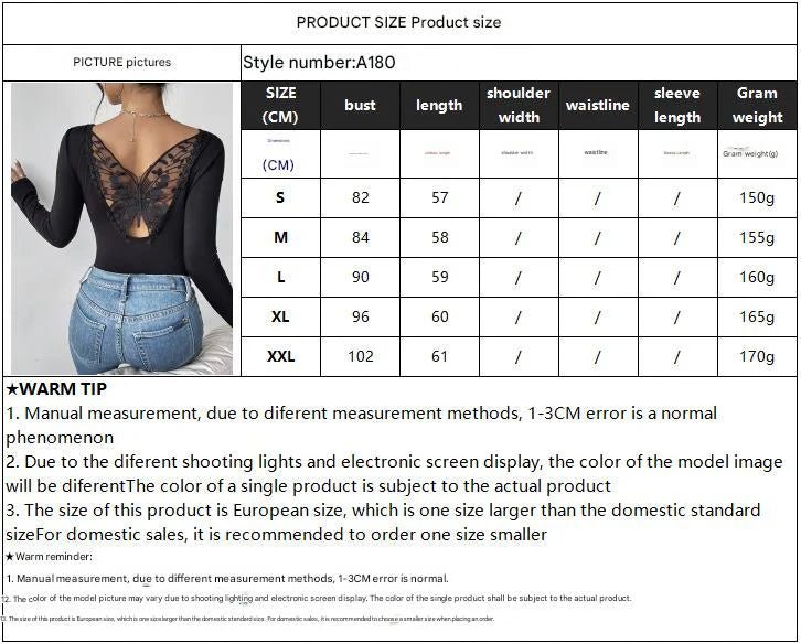 2025 new elegant back hollow sticker Hu Die lace long - sleeved solid color T-shirt slim top - Negative Apparel