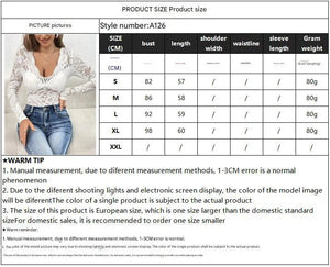 2025 new elegant V - neck fan - shaped collar edge single - layer lace long - sleeved T-shirt slim and thin women - Negative Apparel