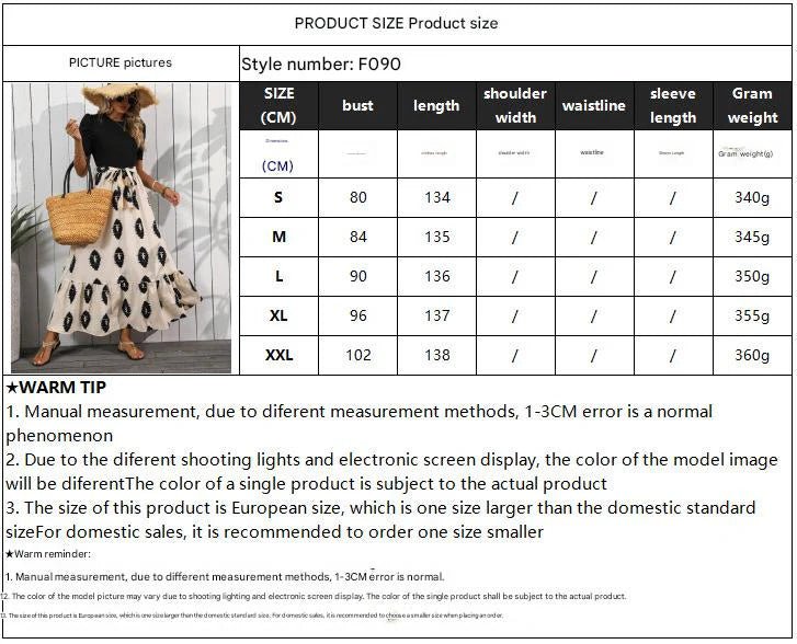 2025 new elegant women's geometric printing round neck bubble sleeve hem ruffle edge dress - Negative Apparel