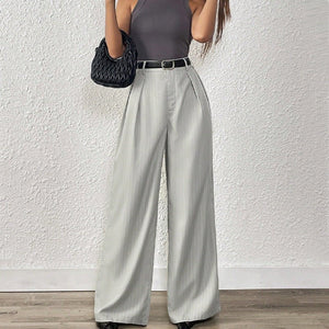 2025 new European and American style loose temperament straight wide - leg trousers women - Negative Apparel