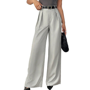 2025 new European and American style loose temperament straight wide - leg trousers women - Negative Apparel