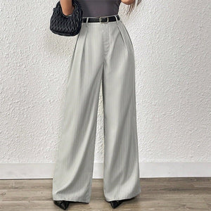 2025 new European and American style loose temperament straight wide - leg trousers women - Negative Apparel