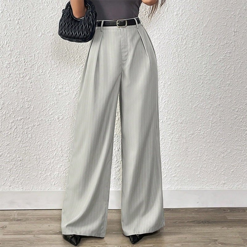 2025 new European and American style loose temperament straight wide - leg trousers women - Negative Apparel