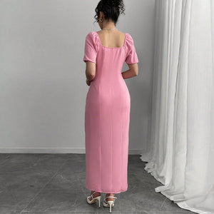 2025 new European and American style temperament slim dress slit step skirt - Negative Apparel