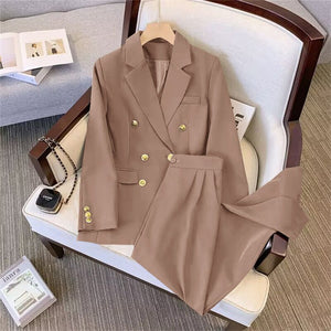 2025 new goddess suits for women, popular Korean style, high - end lazy style, casual and versatile women office suit - Negative Apparel