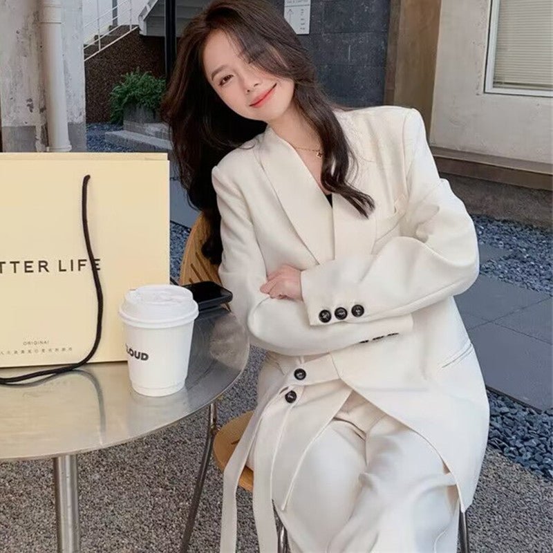 2025 new goddess suits for women, popular Korean style, high - end lazy style, casual and versatile women office suit - Negative Apparel
