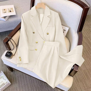 2025 new goddess suits for women, popular Korean style, high - end lazy style, casual and versatile women office suit - Negative Apparel