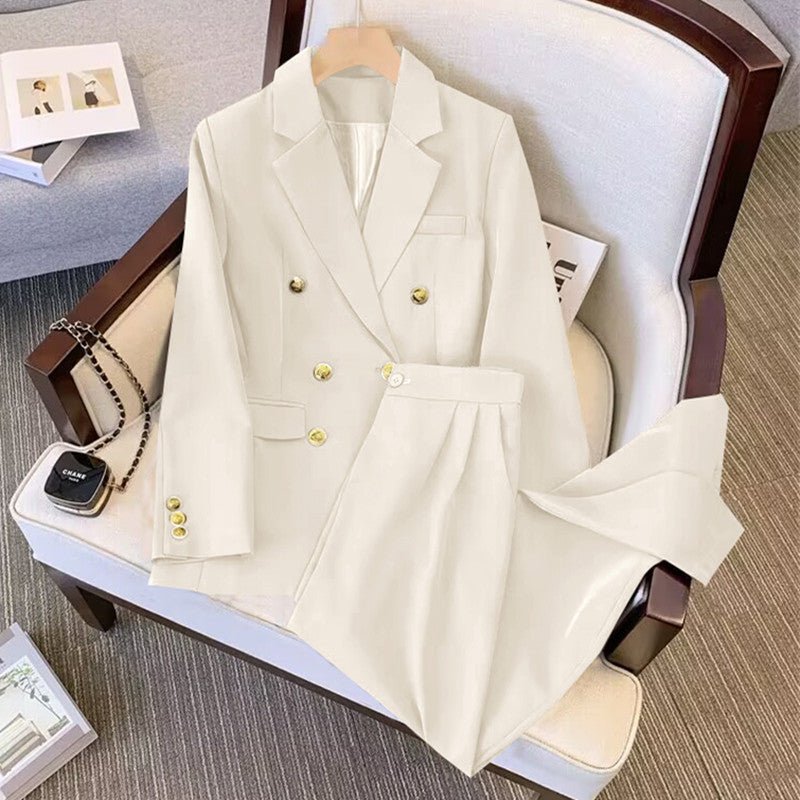 2025 new goddess suits for women, popular Korean style, high - end lazy style, casual and versatile women office suit - Negative Apparel