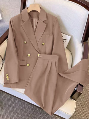 2025 new goddess suits for women, popular Korean style, high - end lazy style, casual and versatile women office suit - Negative Apparel