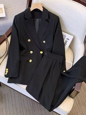 2025 new goddess suits for women, popular Korean style, high - end lazy style, casual and versatile women office suit - Negative Apparel