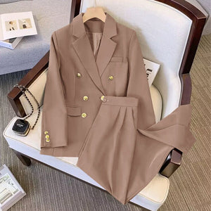 2025 new goddess suits for women, popular Korean style, high - end lazy style, casual and versatile women office suit - Negative Apparel
