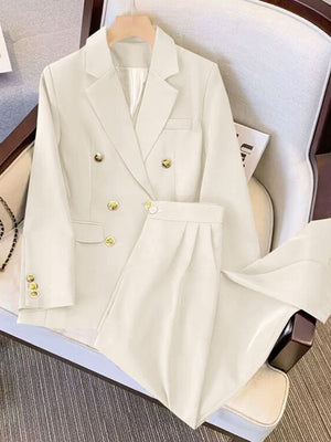 2025 new goddess suits for women, popular Korean style, high - end lazy style, casual and versatile women office suit - Negative Apparel