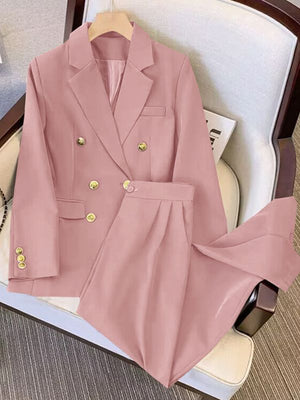 2025 new goddess suits for women, popular Korean style, high - end lazy style, casual and versatile women office suit - Negative Apparel