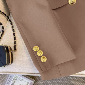 2025 new goddess suits for women, popular Korean style, high - end lazy style, casual and versatile women office suit - Negative Apparel