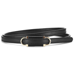 2025 new style non - porous thin PU leather belt for women, high - end versatile decorative clothing outerwear belt - Negative Apparel