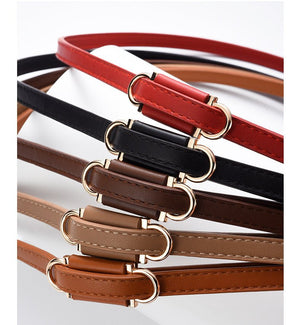 2025 new style non - porous thin PU leather belt for women, high - end versatile decorative clothing outerwear belt - Negative Apparel
