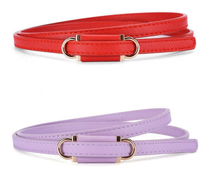 2025 new style non - porous thin PU leather belt for women, high - end versatile decorative clothing outerwear belt - Negative Apparel
