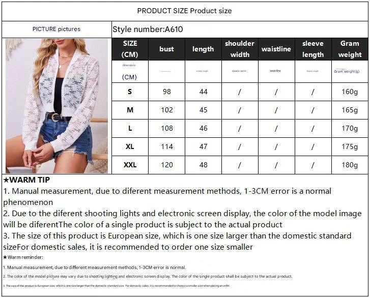 2025 new women's flower lace hollow long - sleeved jacket women's coat - Negative Apparel