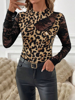 2025 new women's sexy black lace patchwork irregular neckline T-shirt top - Negative Apparel