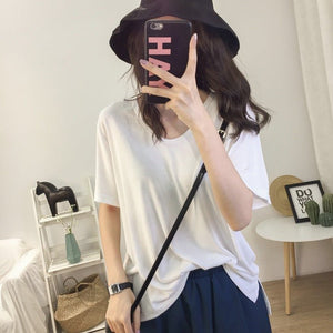2025 short - sleeved women's T-shirt ins stylish v - neck tops for women new summer online celebrity slim top - Negative Apparel