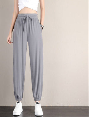 2025 sports pants women's loose leggings summer thin casual sweatpants drape slim copper - ammonia silk wide - leg bloomers - Negative Apparel