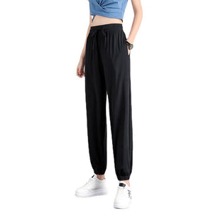 2025 sports pants women's loose leggings summer thin casual sweatpants drape slim copper - ammonia silk wide - leg bloomers - Negative Apparel