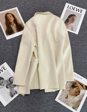 2025 spring and summer new Korean style high - end British style double - breasted suit jacket - Negative Apparel