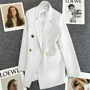 2025 spring and summer new Korean style high - end British style double - breasted suit jacket - Negative Apparel