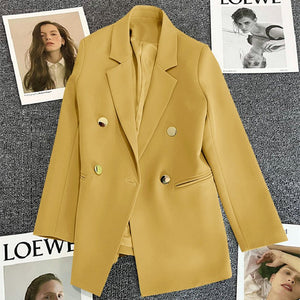 2025 spring and summer new Korean style high - end British style double - breasted suit jacket - Negative Apparel