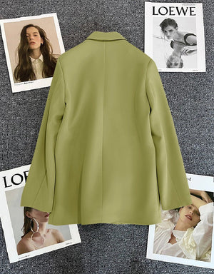 2025 spring and summer new Korean style high - end British style double - breasted suit jacket - Negative Apparel