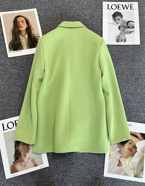 2025 spring and summer new Korean style high - end British style double - breasted suit jacket - Negative Apparel