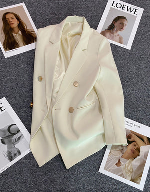 2025 spring and summer new Korean style high - end British style double - breasted suit jacket - Negative Apparel