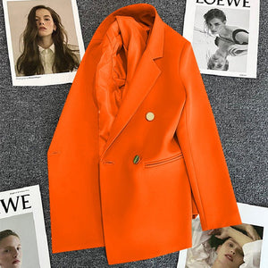 2025 spring and summer new Korean style high - end British style double - breasted suit jacket - Negative Apparel