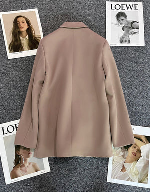 2025 spring and summer new Korean style high - end British style double - breasted suit jacket - Negative Apparel